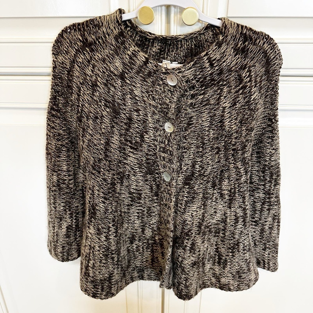 Vintage American Women’s‎ Heavy Chunky Knit Wool Alpaca Blend Cardigan Sweater